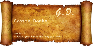 Grotte Dorka névjegykártya